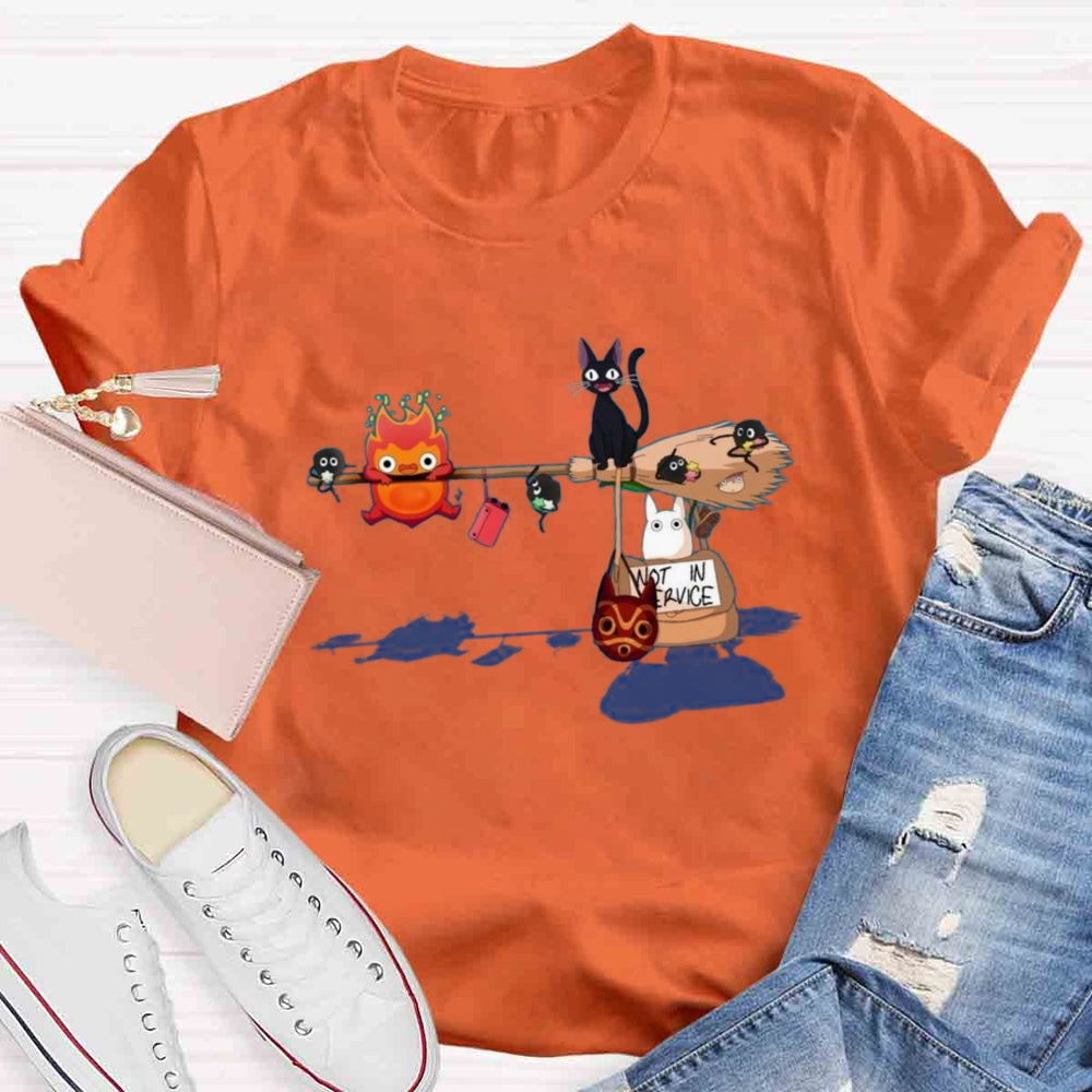 Funny Halloween Art Print Casual Short Sleeve T-shirt