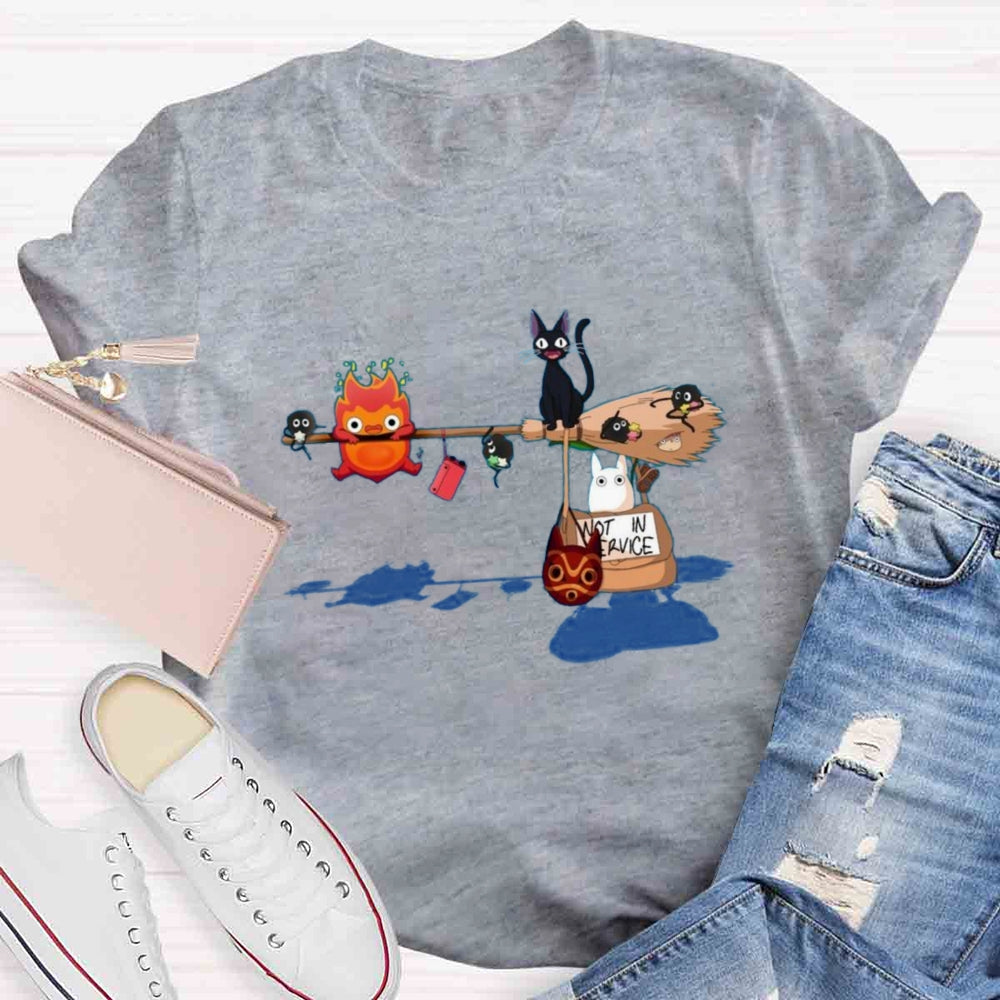 Funny Halloween Art Print Casual Short Sleeve T-shirt