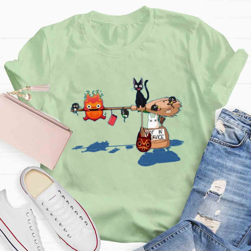 Funny Halloween Art Print Casual Short Sleeve T-shirt