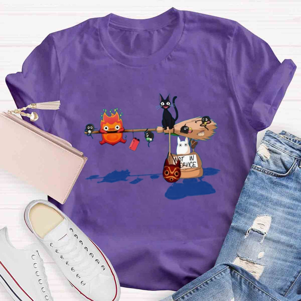 Funny Halloween Art Print Casual Short Sleeve T-shirt