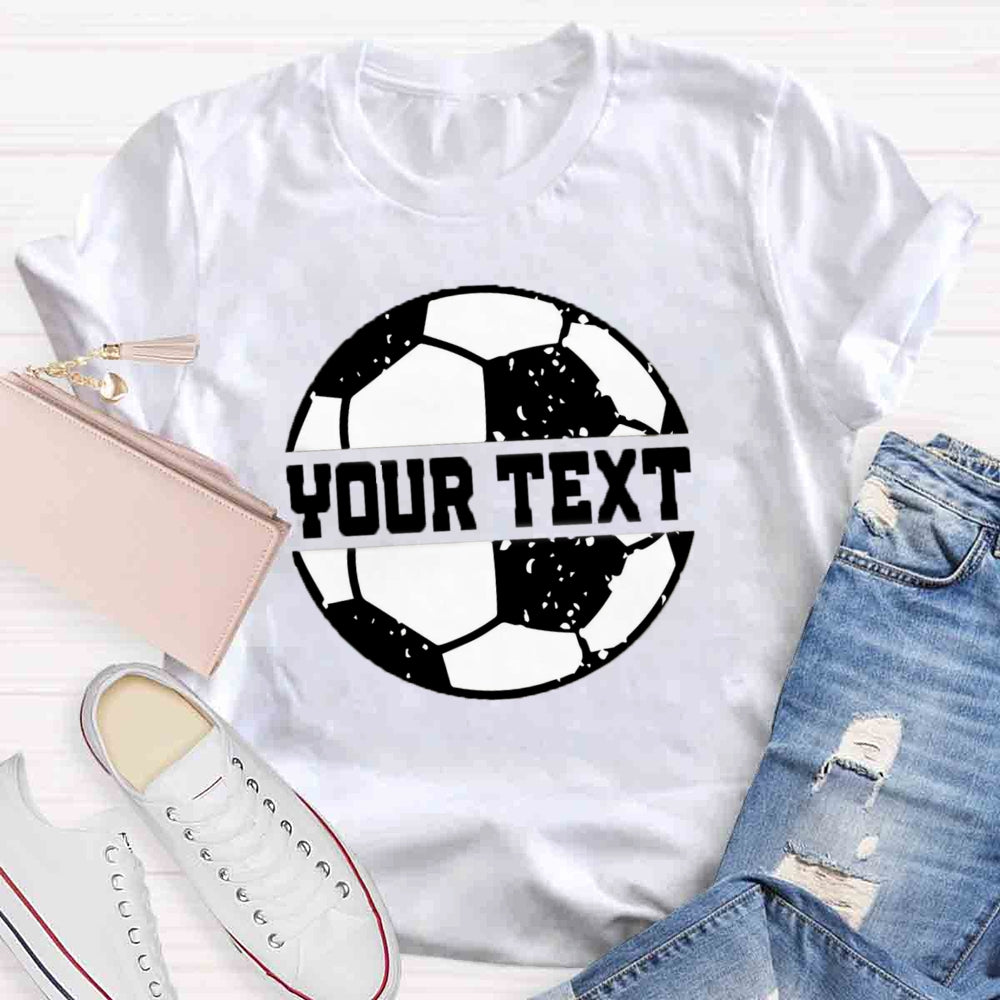 Personalized Text Soccer Ball Split Monogram T-shirt