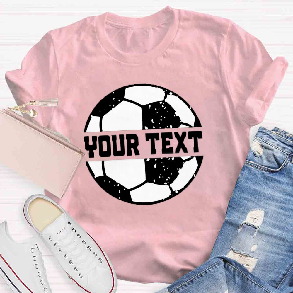 Personalized Text Soccer Ball Split Monogram T-shirt