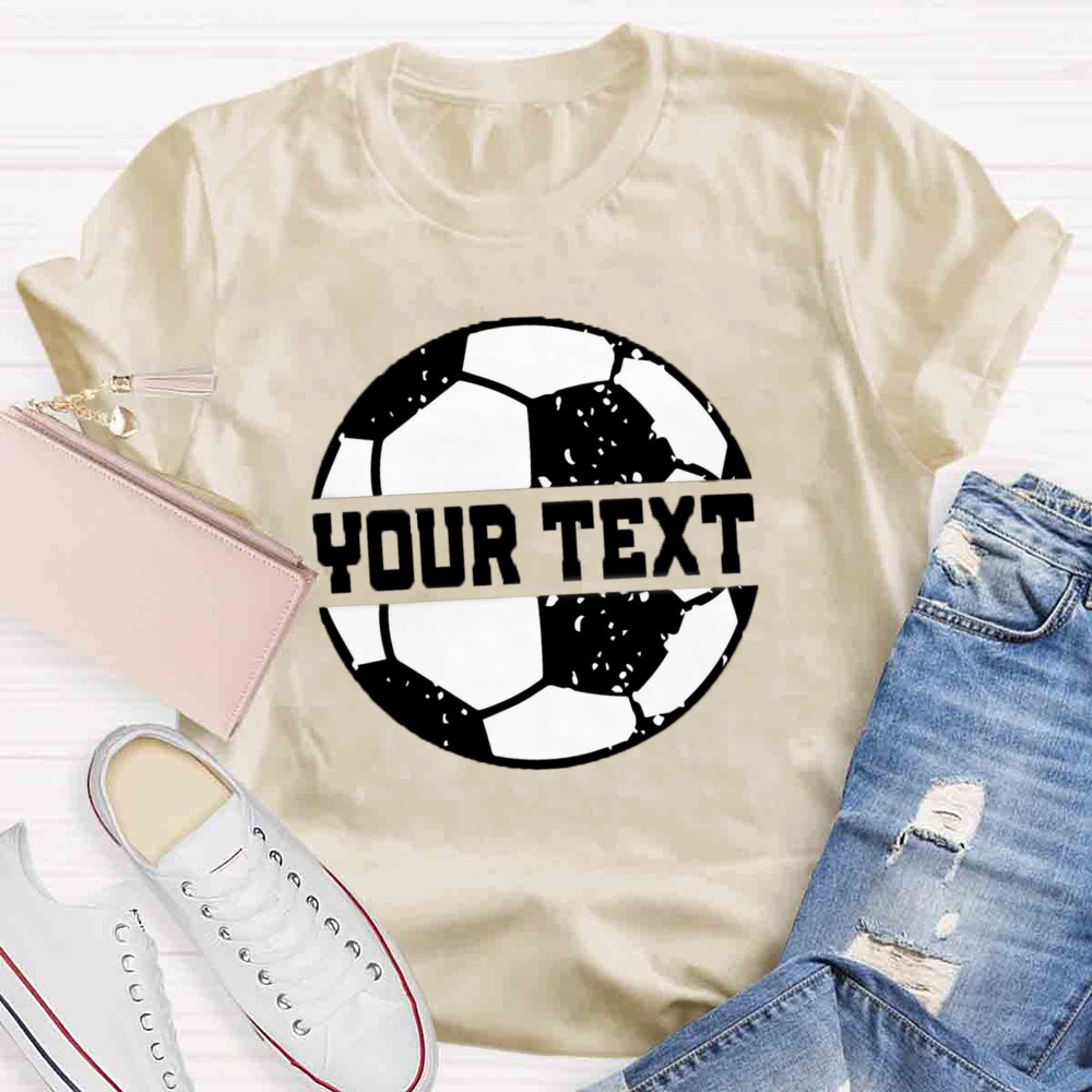 Personalized Text Soccer Ball Split Monogram T-shirt