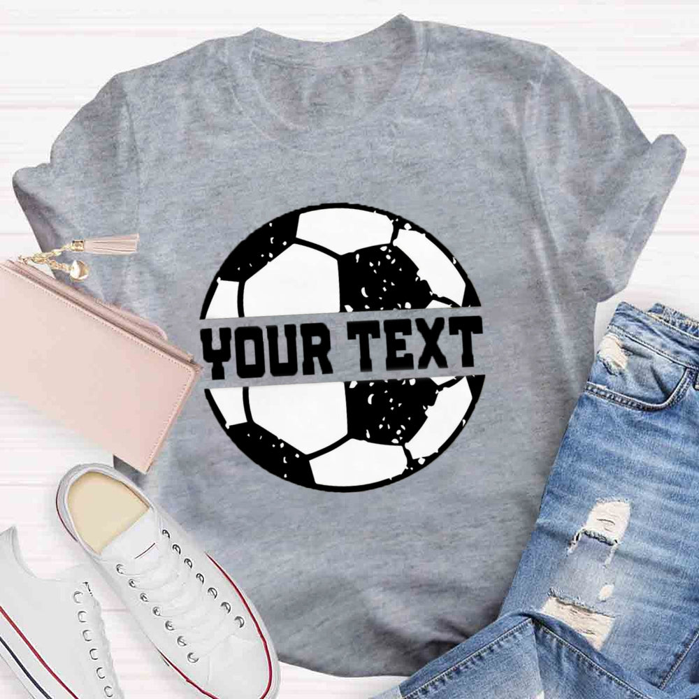 Personalized Text Soccer Ball Split Monogram T-shirt