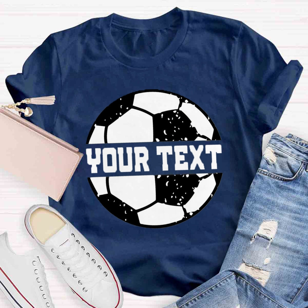 Personalized Text Soccer Ball Split Monogram T-shirt