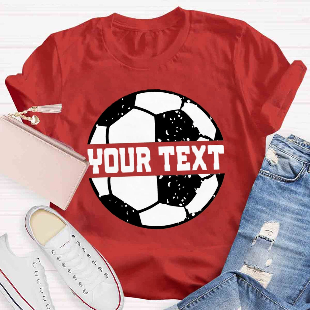 Personalized Text Soccer Ball Split Monogram T-shirt