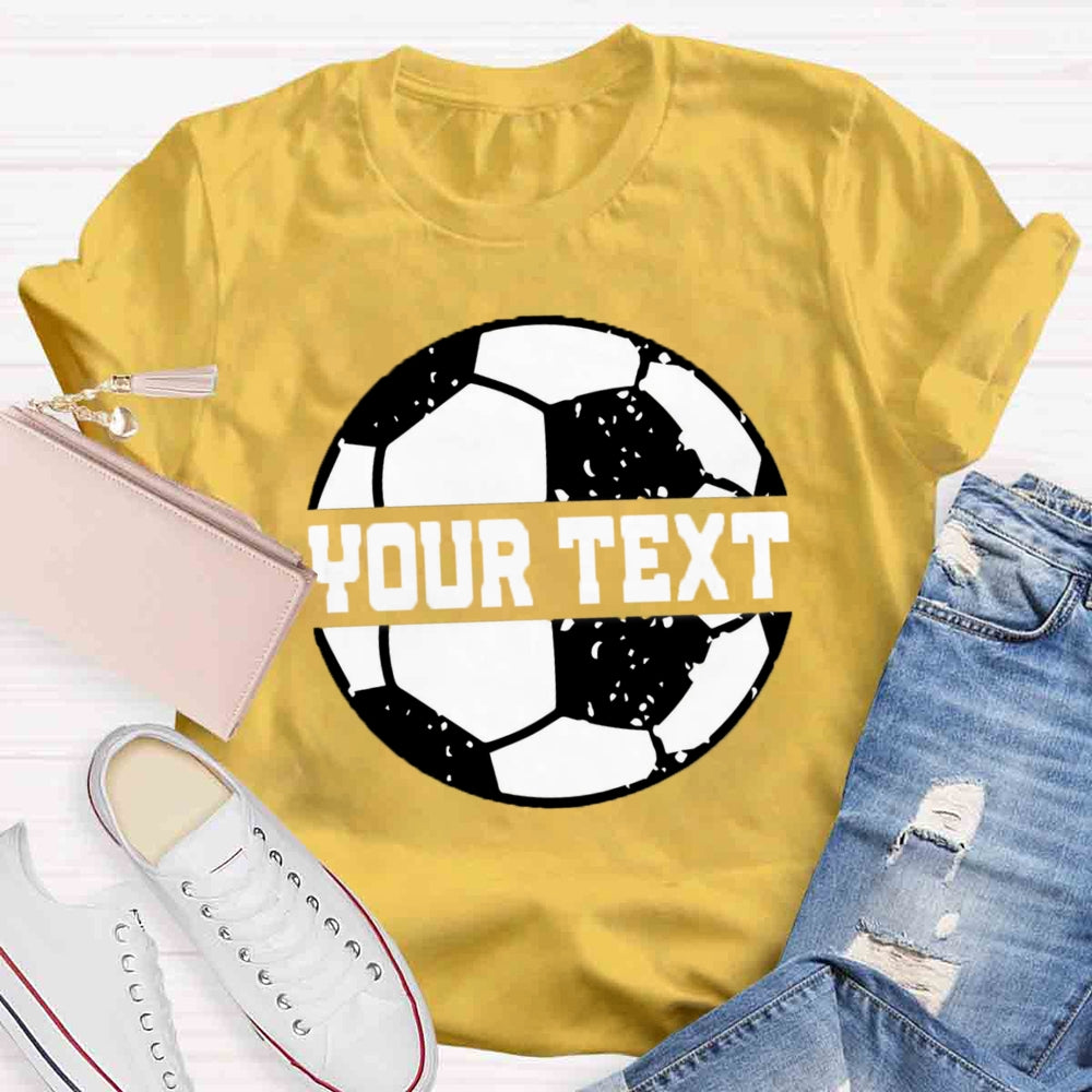 Personalized Text Soccer Ball Split Monogram T-shirt