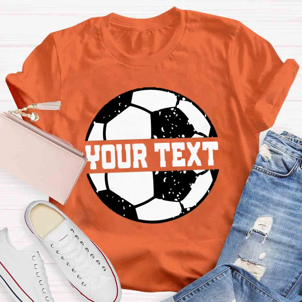 Personalized Text Soccer Ball Split Monogram T-shirt