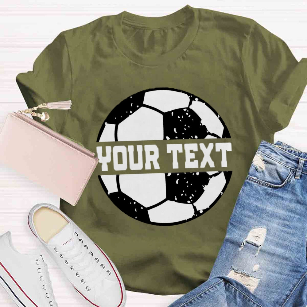 Personalized Text Soccer Ball Split Monogram T-shirt