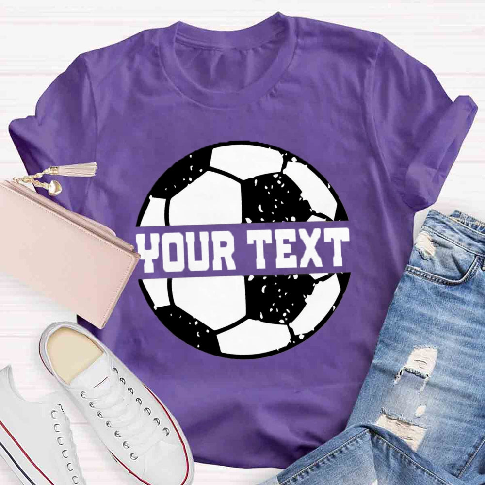 Personalized Text Soccer Ball Split Monogram T-shirt