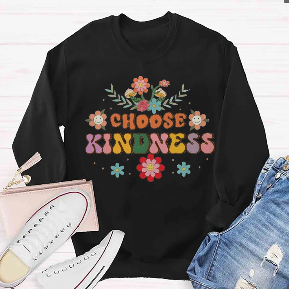 Choose Kindness Floral Face Sweatshirt