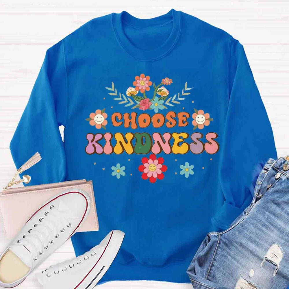 Choose Kindness Floral Face Sweatshirt