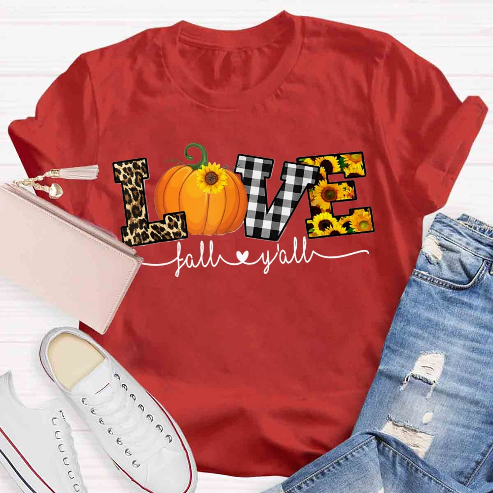 Love Fall Y'all Thanksgiving T-shirt