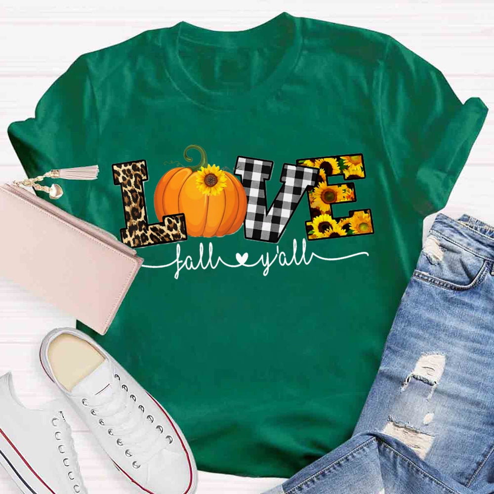 Love Fall Y'all Thanksgiving T-shirt