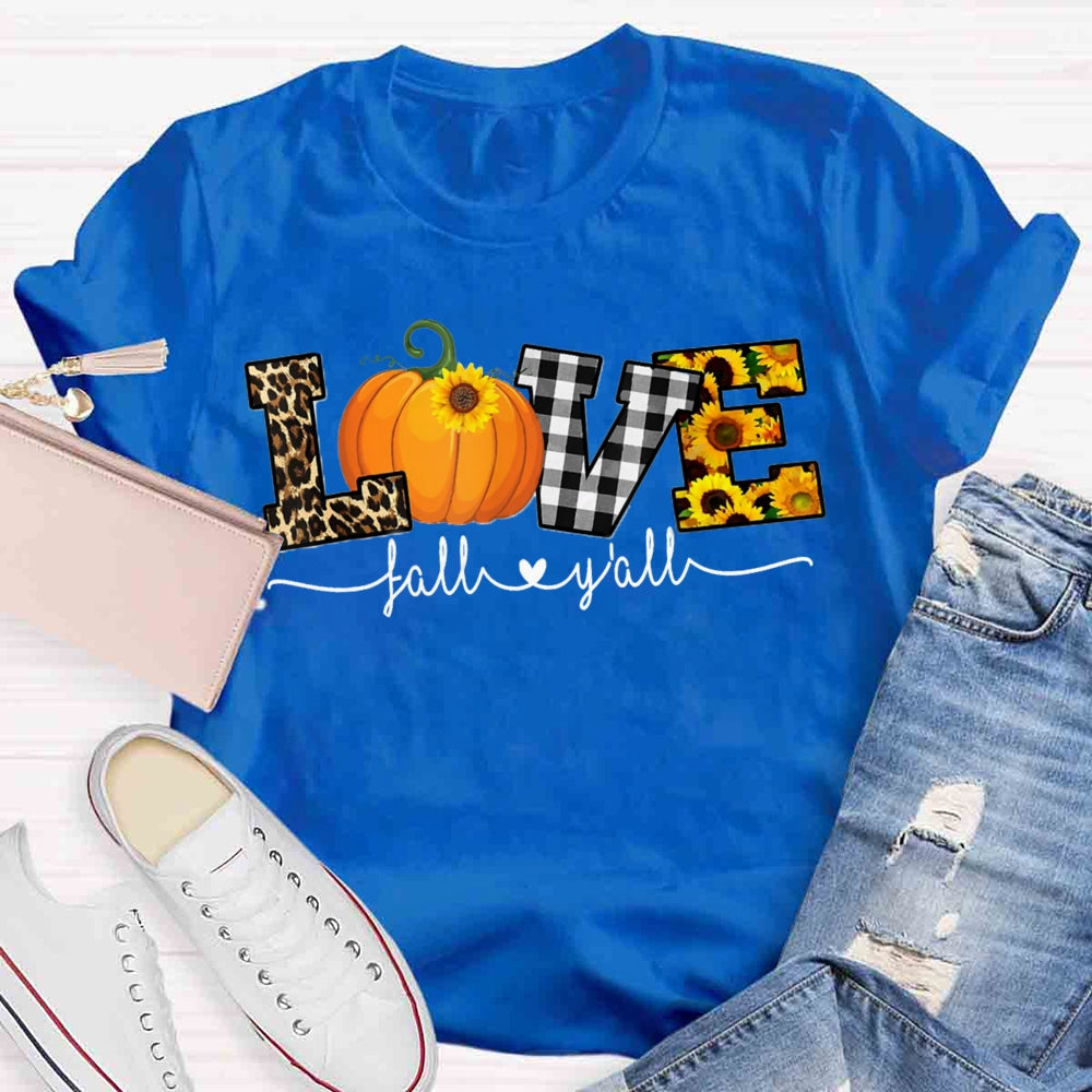 Love Fall Y'all Thanksgiving T-shirt