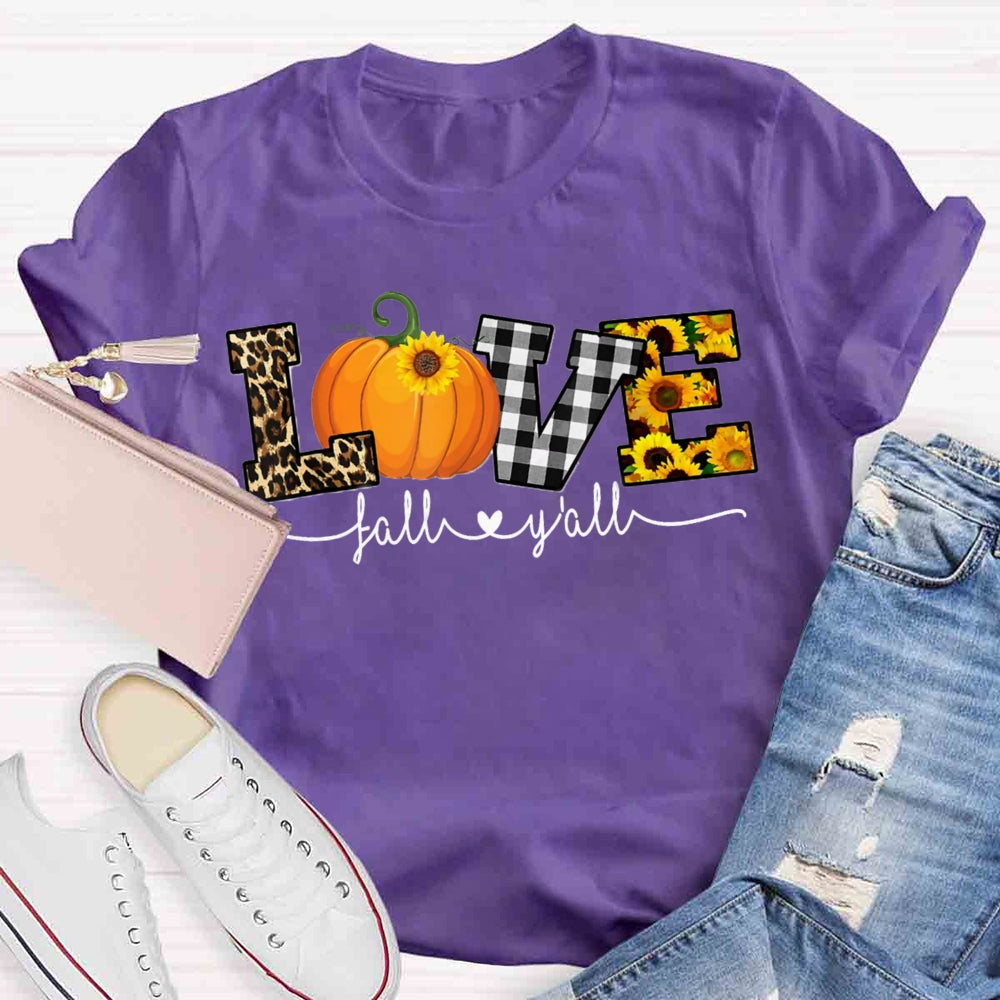 Love Fall Y'all Thanksgiving T-shirt