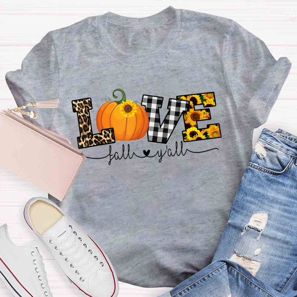 Love Fall Y'all Thanksgiving T-shirt