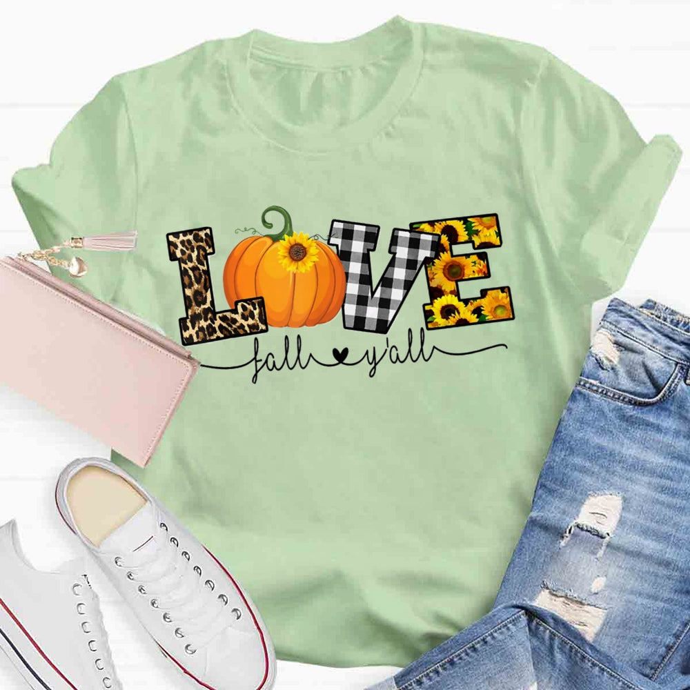 Love Fall Y'all Thanksgiving T-shirt