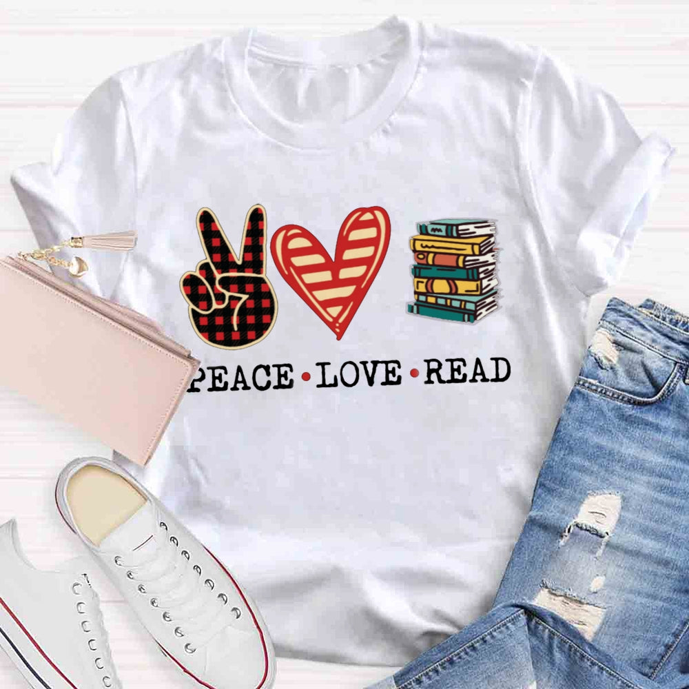 Peace Love Read T-shirt