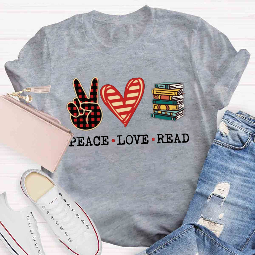 Peace Love Read T-shirt