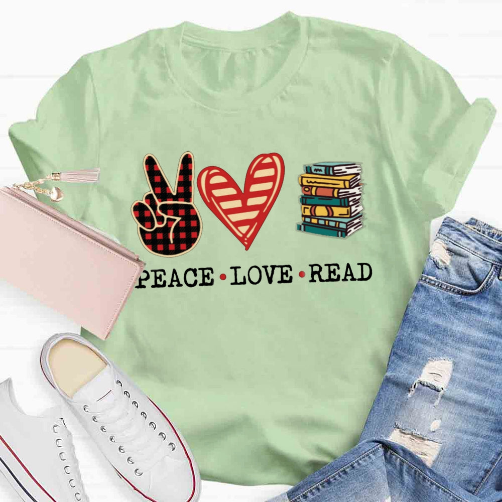 Peace Love Read T-shirt