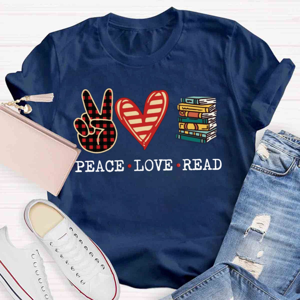 Peace Love Read T-shirt