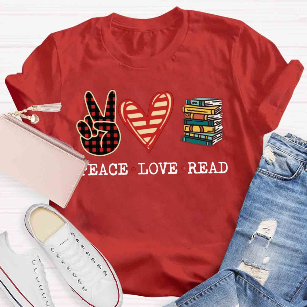 Peace Love Read T-shirt