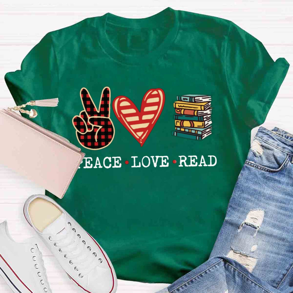 Peace Love Read T-shirt