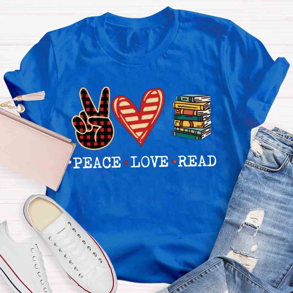 Peace Love Read T-shirt