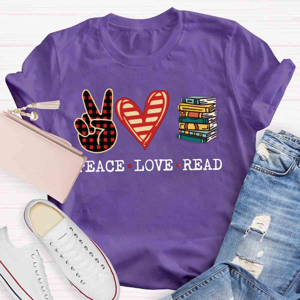 Peace Love Read T-shirt