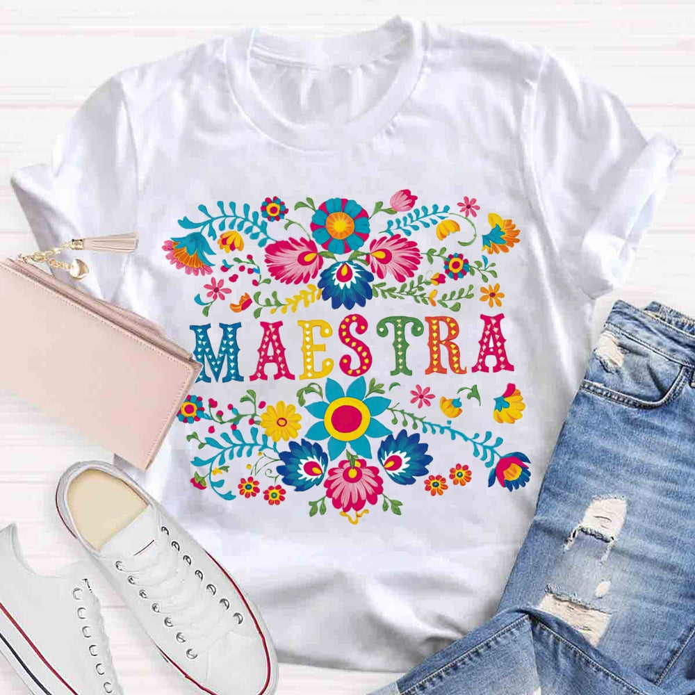 Retro Prints Maestra Spanish Teacher T-shirt