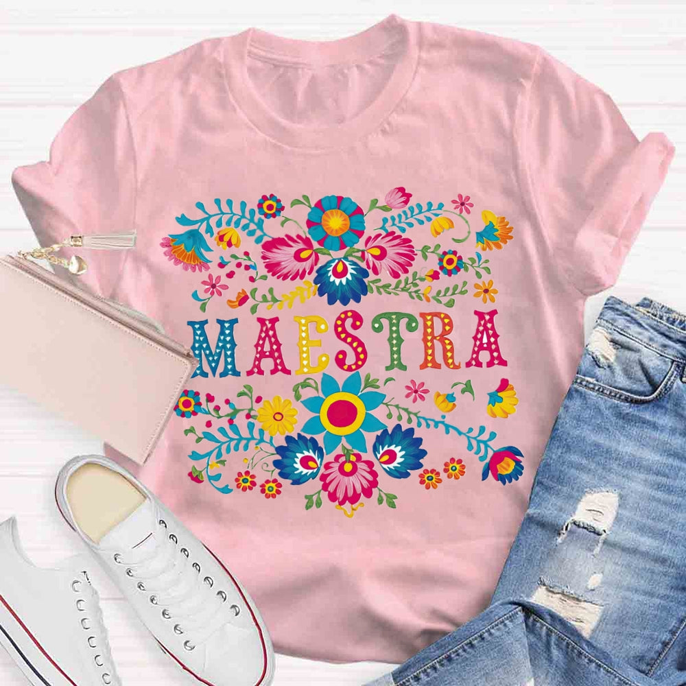 Retro Prints Maestra Spanish Teacher T-shirt