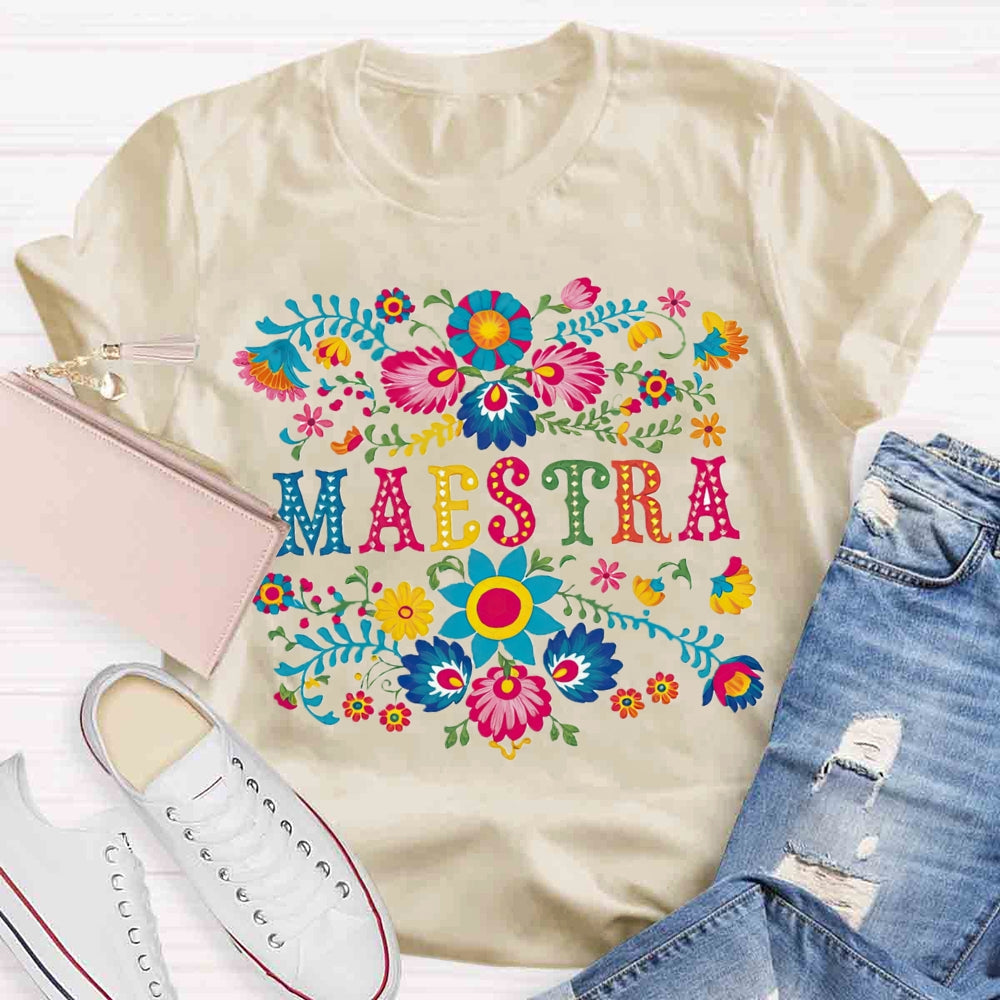 Retro Prints Maestra Spanish Teacher T-shirt