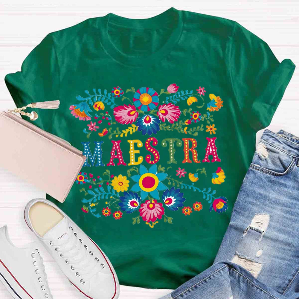 Retro Prints Maestra Spanish Teacher T-shirt