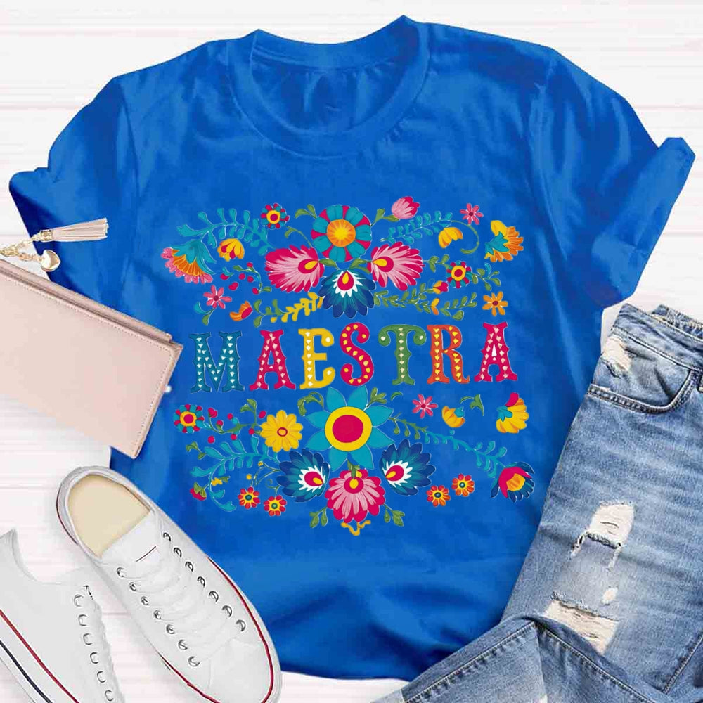 Retro Prints Maestra Spanish Teacher T-shirt