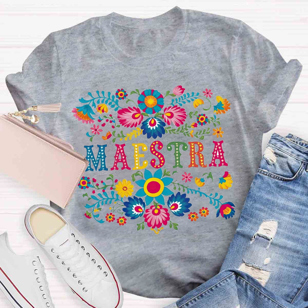 Retro Prints Maestra Spanish Teacher T-shirt