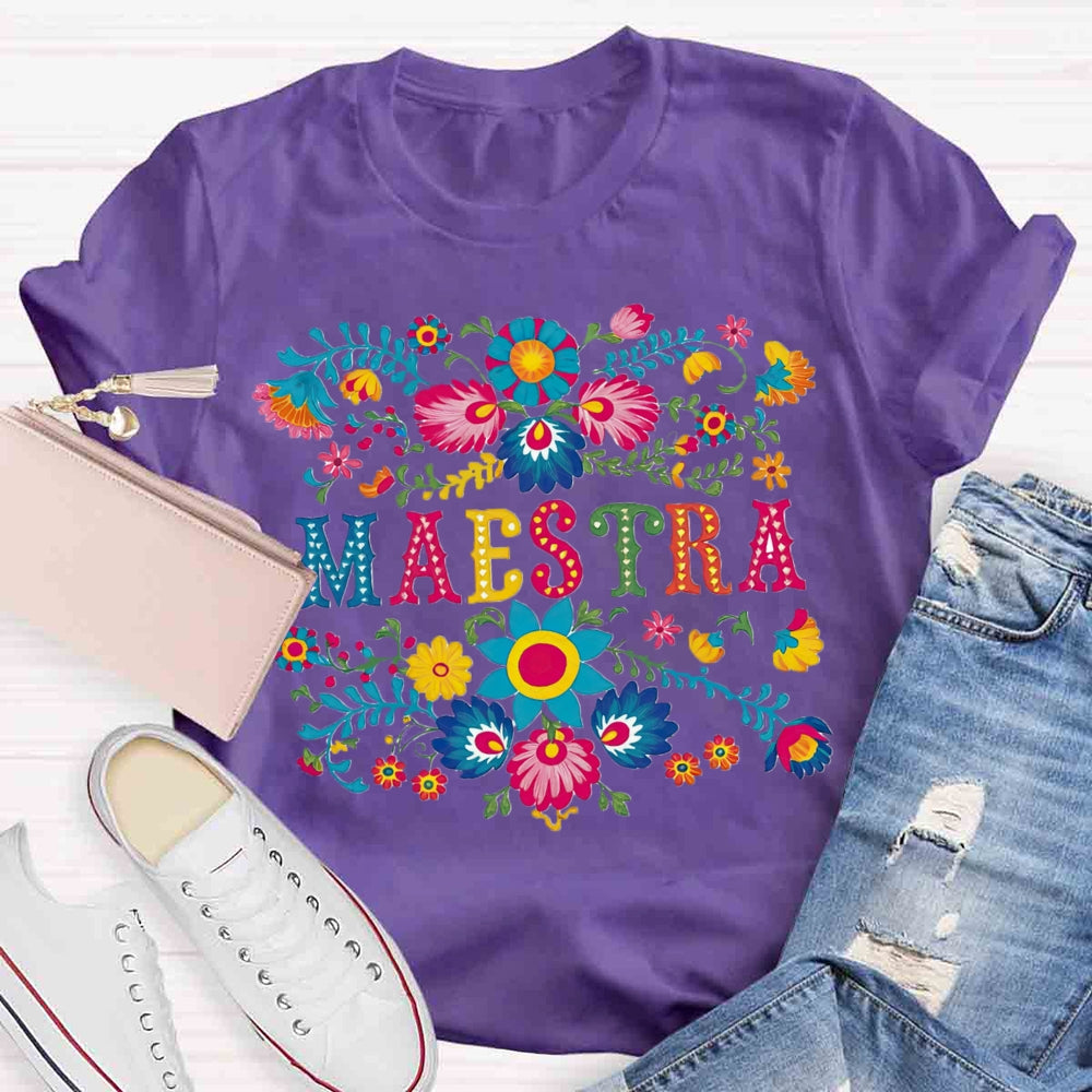 Retro Prints Maestra Spanish Teacher T-shirt