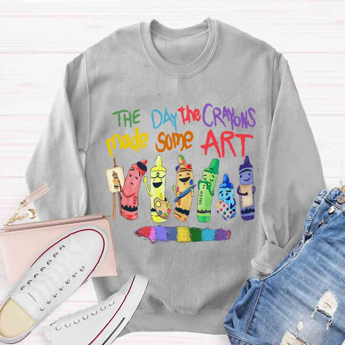 The Day The Crayons Made Some Art Sweatshirt