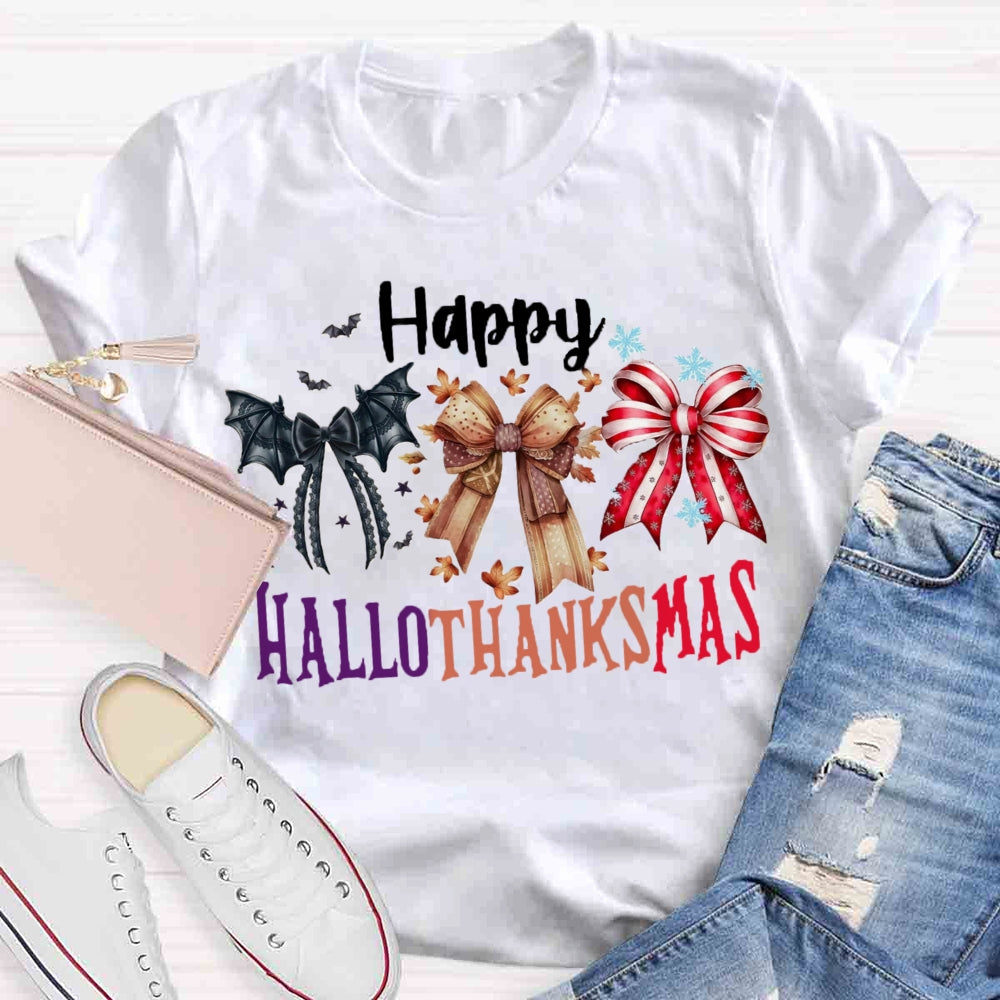 Happy Hallothanksmas Bow T-shirt