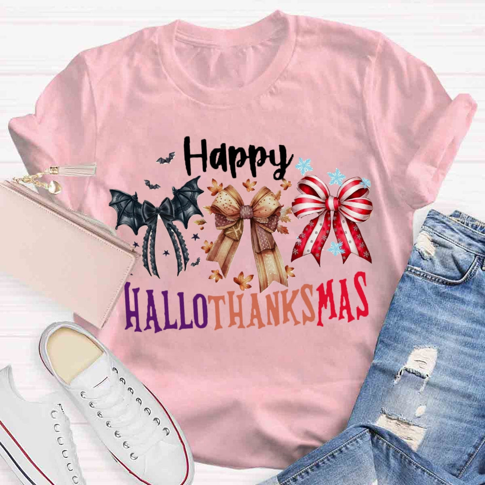 Merry Hallothanksmas Bow T-shirt