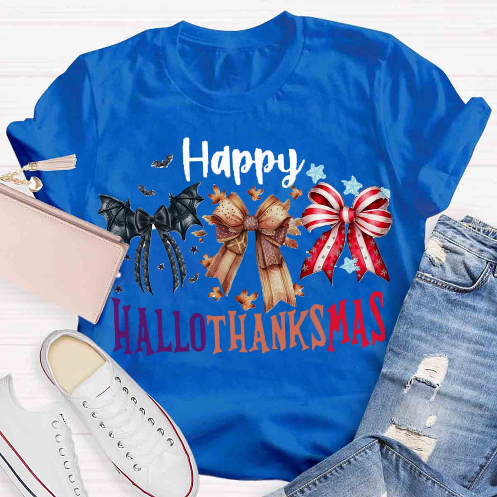 Merry Hallothanksmas Bow T-shirt