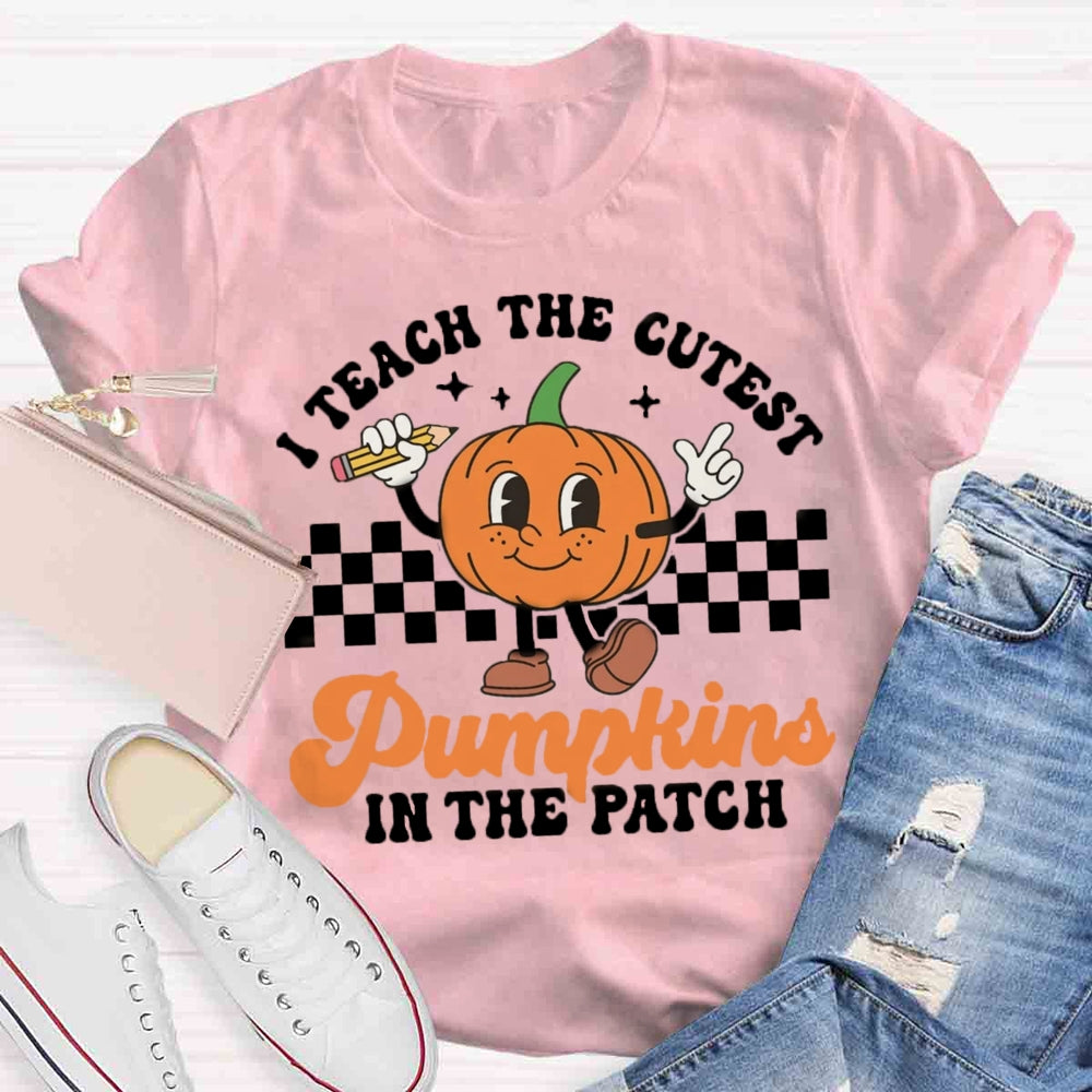 I Teach The Cutest Pumpkins In The Patch Groovy Teacher T-Shirt