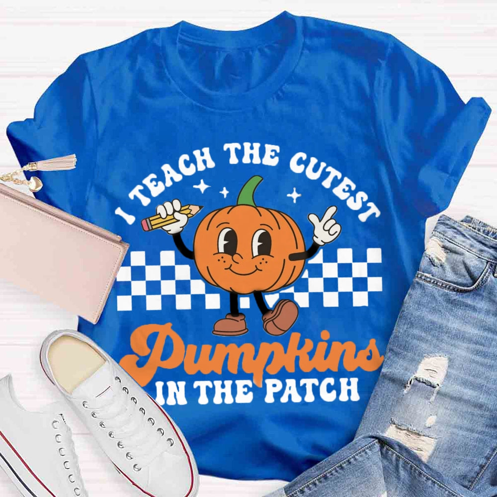 I Teach The Cutest Pumpkins In The Patch Groovy Teacher T-Shirt