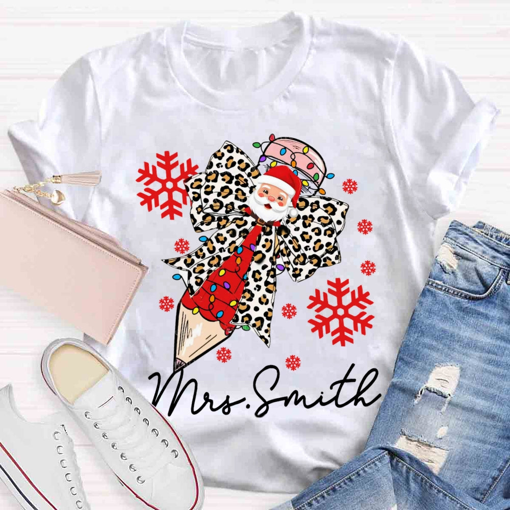 Personalized Name Christmas Pencil T-shirt