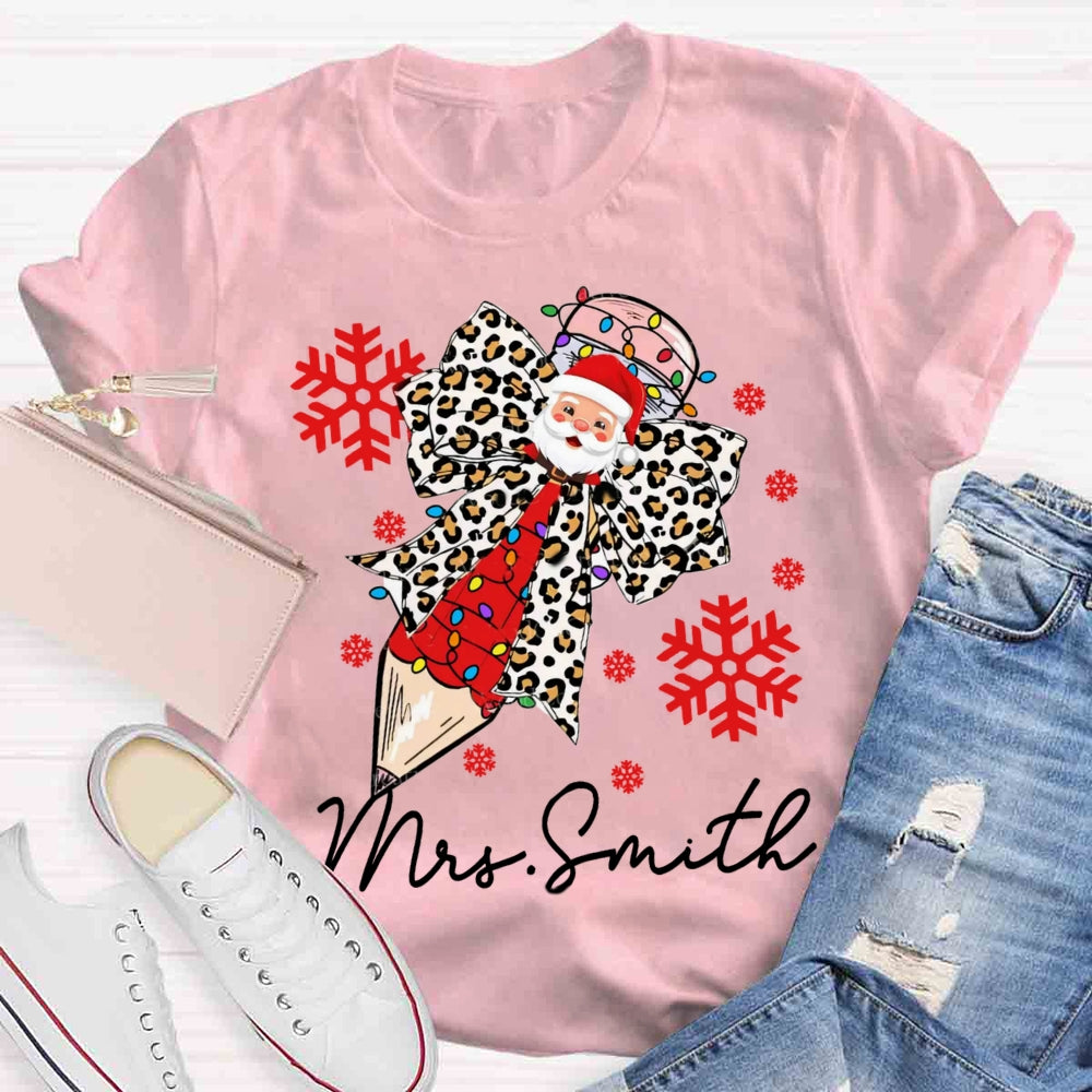 Personalized Name Christmas Pencil T-shirt