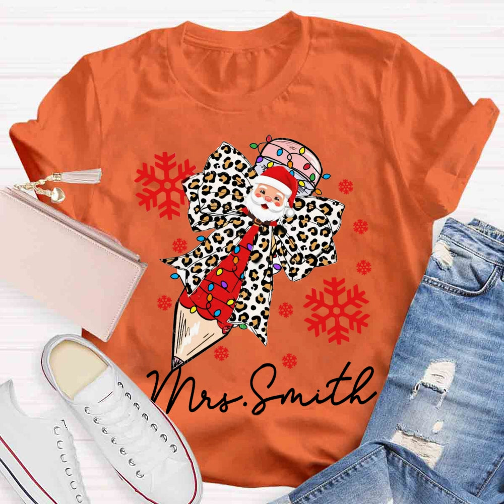 Personalized Name Christmas Pencil T-shirt