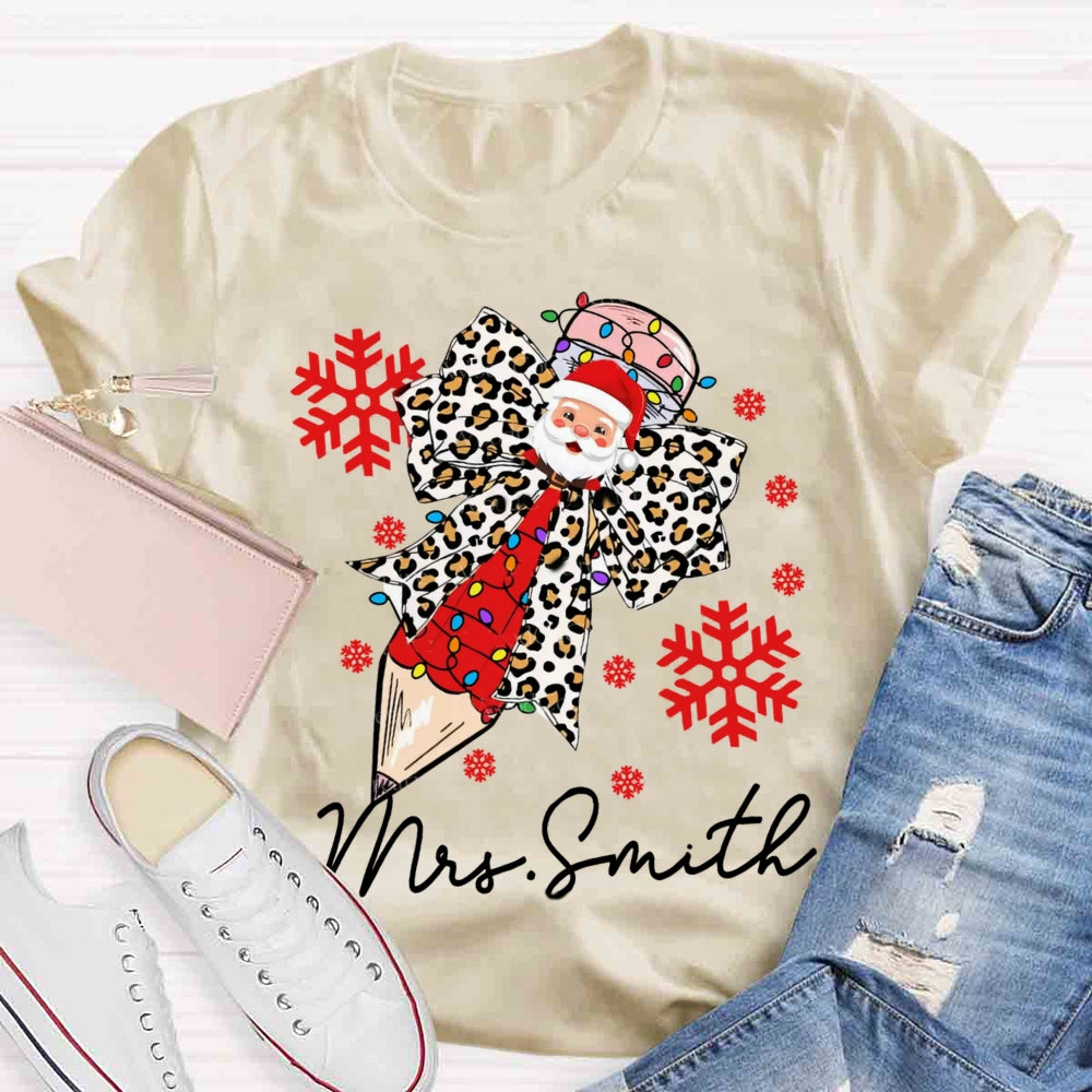 Personalized Name Christmas Pencil T-shirt