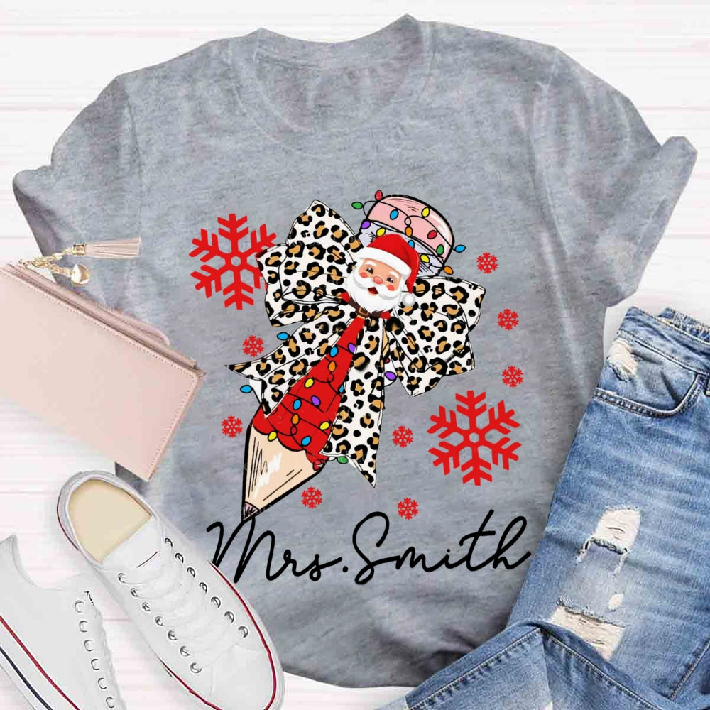 Personalized Name Christmas Pencil T-shirt