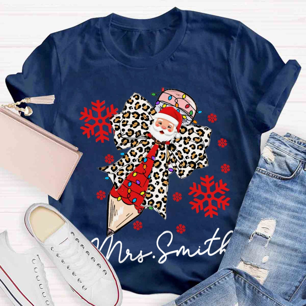 Personalized Name Christmas Pencil T-shirt