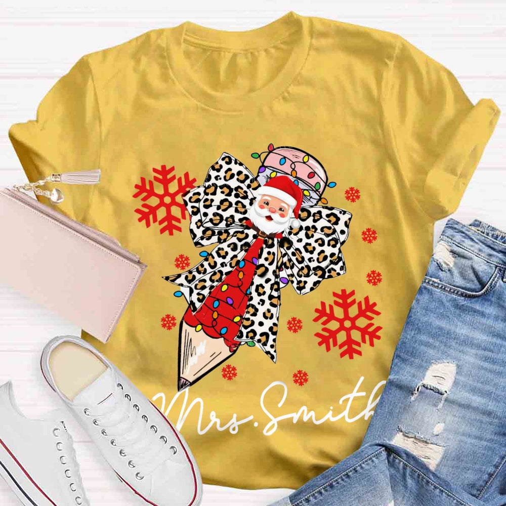 Personalized Name Christmas Pencil T-shirt